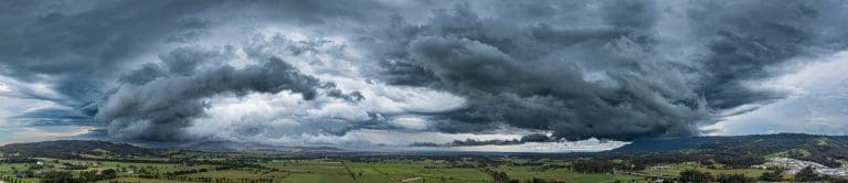 Pano of a Storm cell over Mount Coolangatta and Cambewarra by Andy Hutchinson
